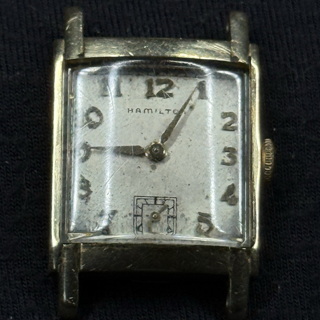 Vintage GF Hamilton 14k Gold Filled Tank Running Watch For Parts Repair 980