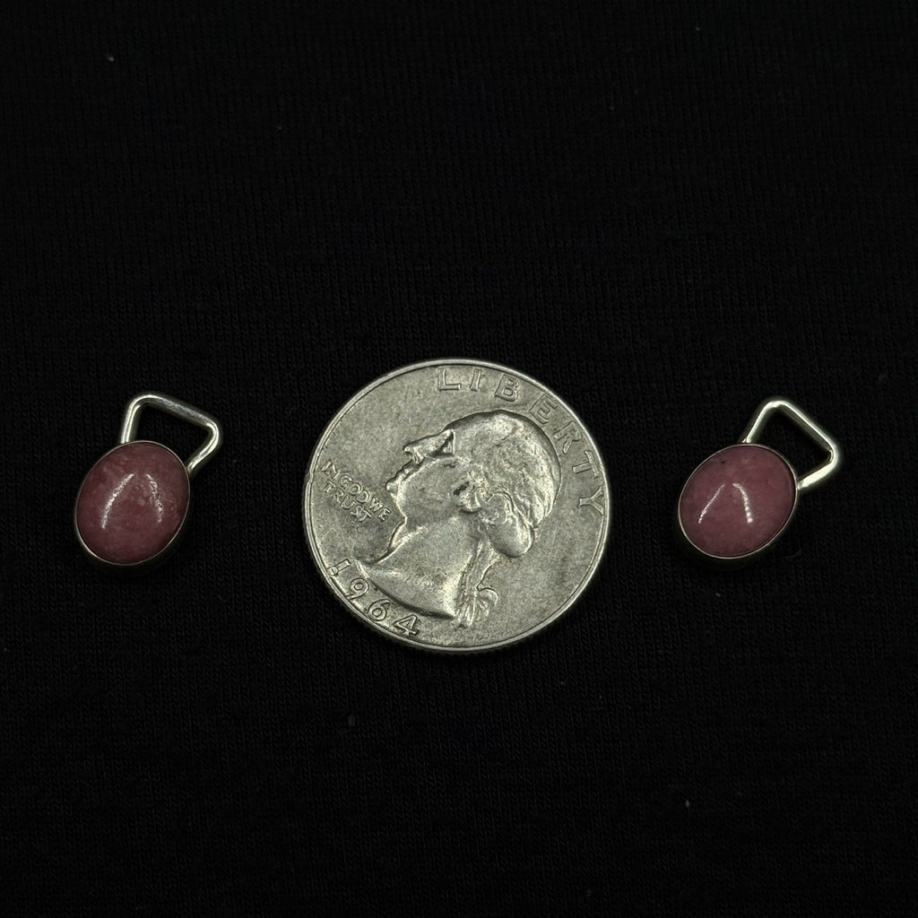 Joseph Esposito Sterling Silver Earring Charm Cabochon Rhodochrosite