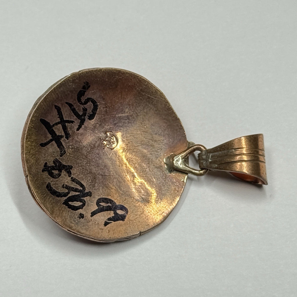 Running Bear Copper Eagle Pendant Signed RB 925 Native