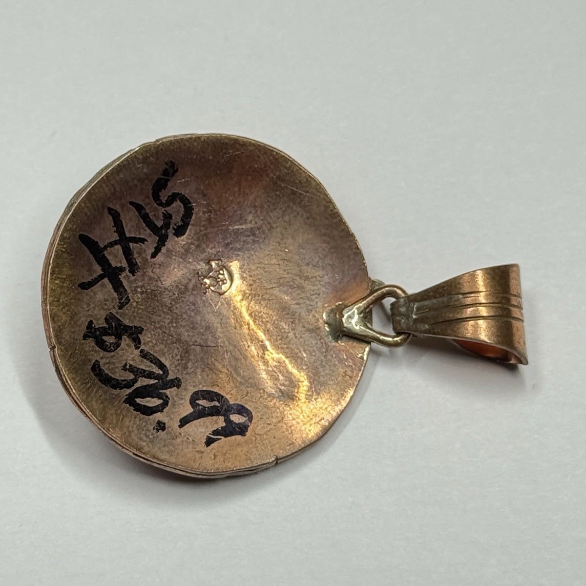 Running Bear Copper Eagle Pendant Signed RB 925 Native