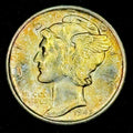 1945-S Mercury Dime Silver Uncirculated Gem Luster Color Toned