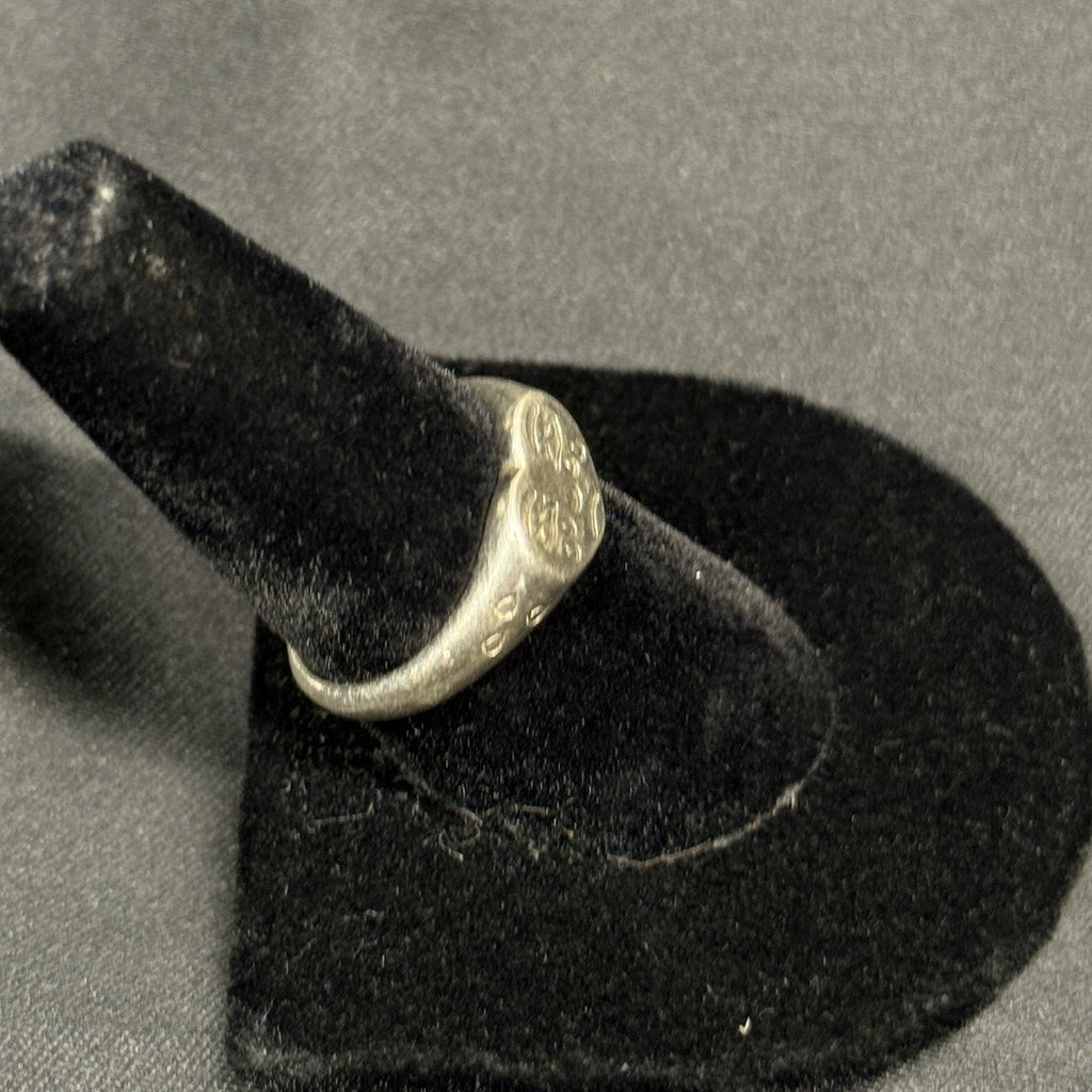 Estate Sterling Silver Ring Sad Face Adjustable Size 7 925