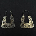 Phyllis Woods Estate Sterling Silver Earrings Storyteller Hoop 925