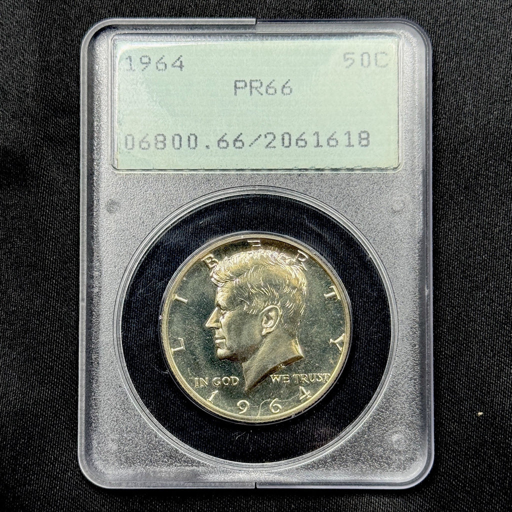1964 Kennedy Half Dollar PCGS PR66 OGH Rattler Old Green Holder Silver Proof