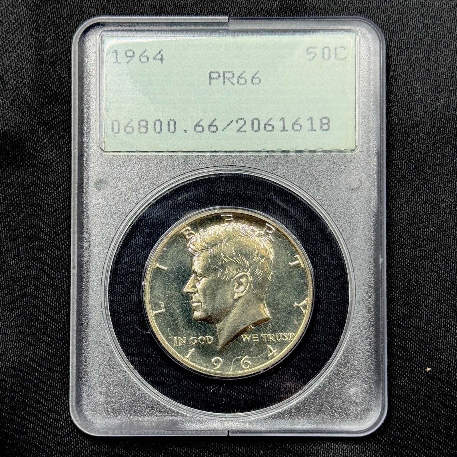 1964 Kennedy Half Dollar PCGS PR66 OGH Rattler Old Green Holder Silver Proof