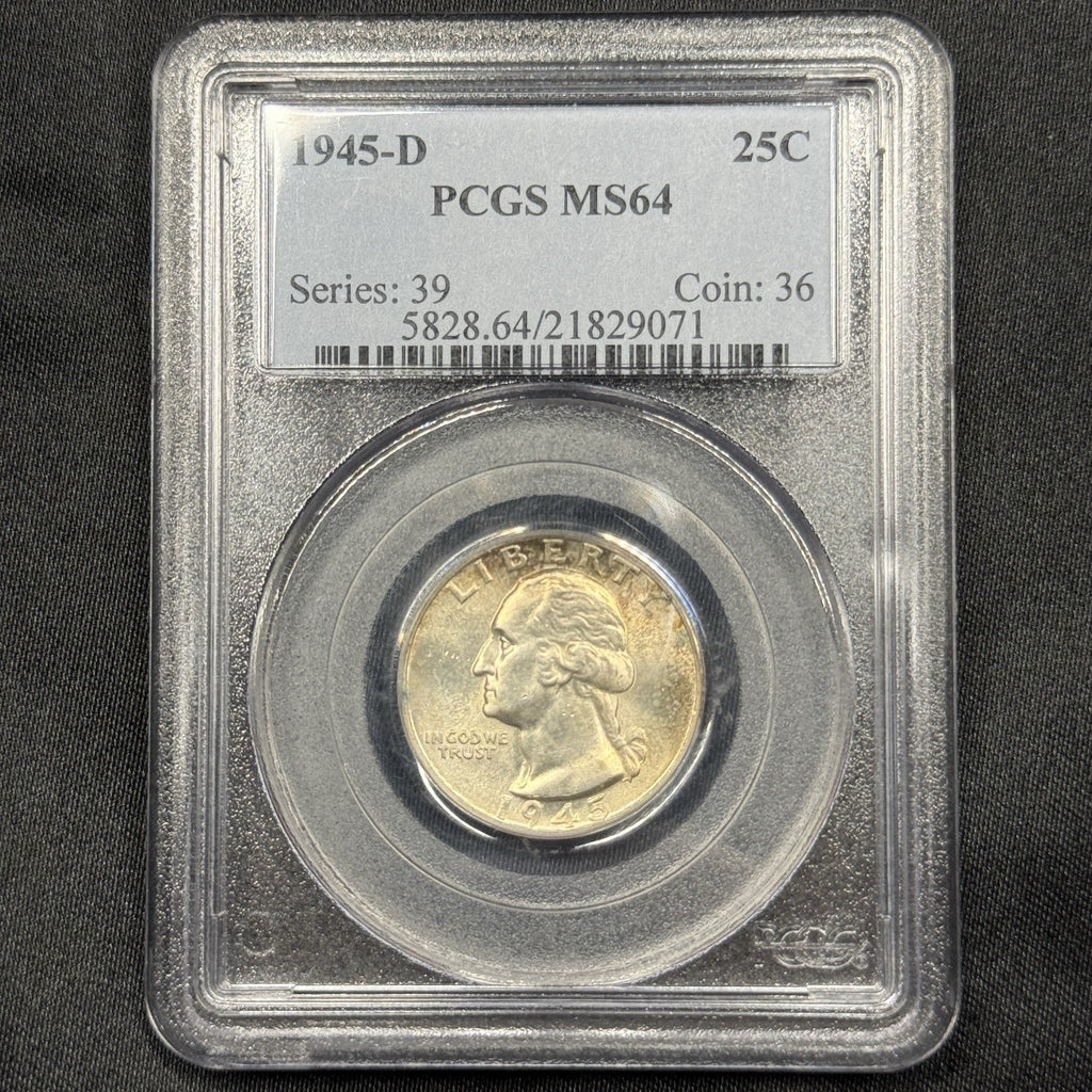 1945-D Washington Quarter PCGS MS64 Silver WWII Era