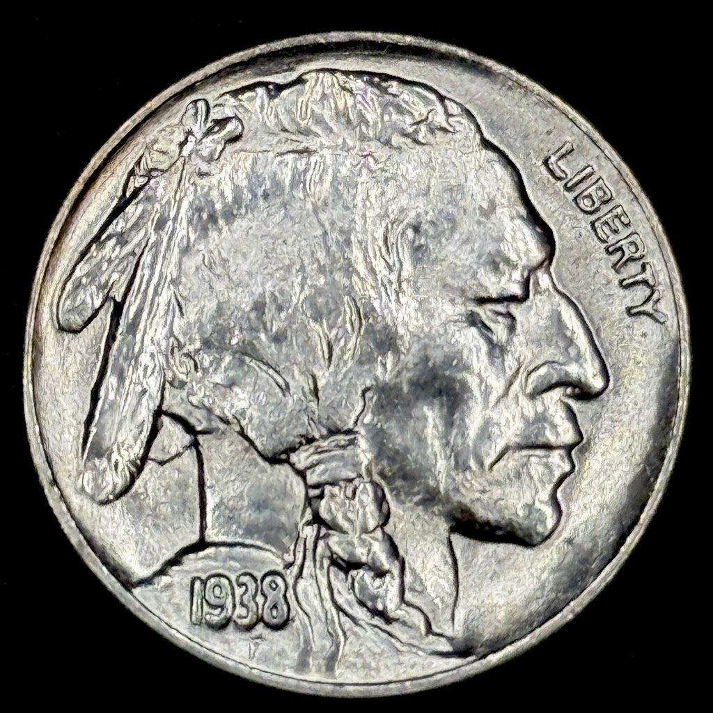 1938-D Buffalo Nickel Indian Head Uncirculated Gem Luster