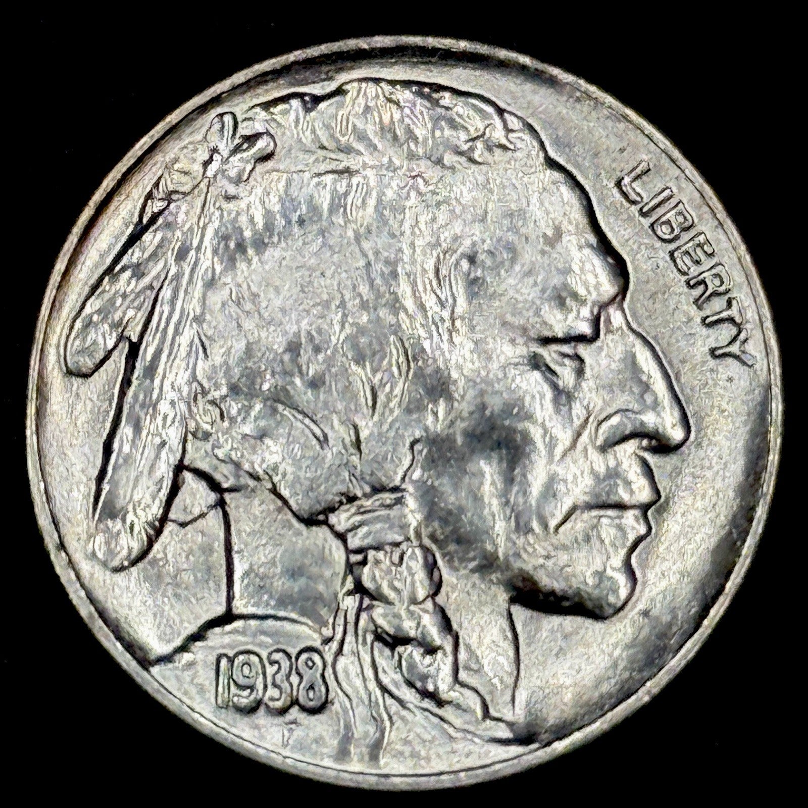 1938-D Buffalo Nickel Indian Head Uncirculated Gem Luster