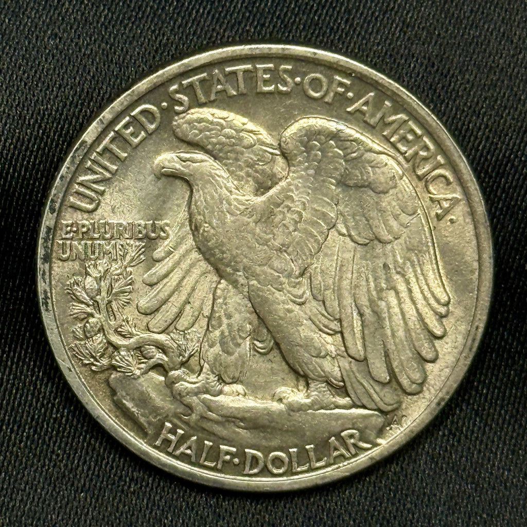 1917 Walking Liberty Half Dollar About Uncirculated AU Toned Silver 50C