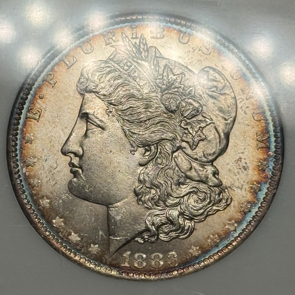 1883-O Morgan Silver Dollar NGC MS65 Rainbow Toning Peripheral Color GEM