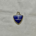 Sterling Silver Shield Lapis Inlay Pendant Vintage Signed