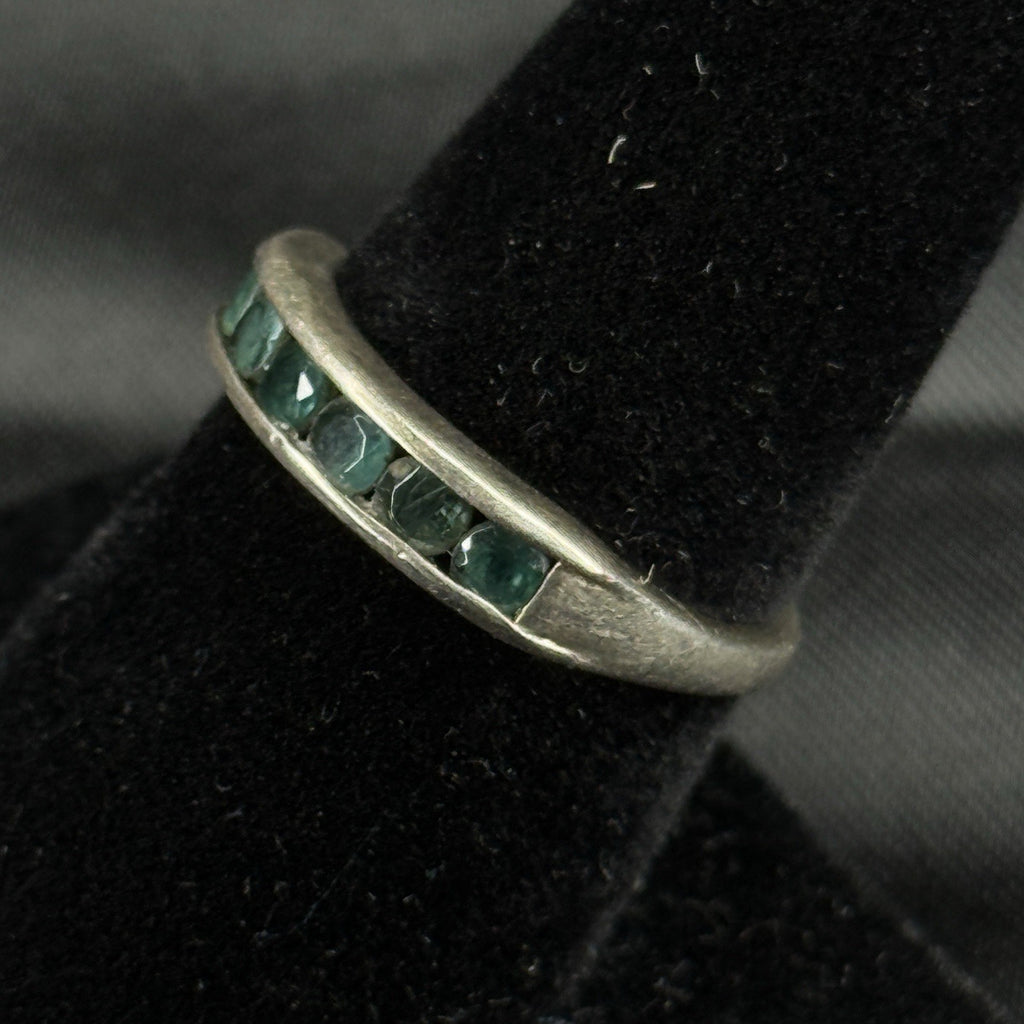 Estate Sterling Silver Ring Blue Stones Djoy Size 7 925