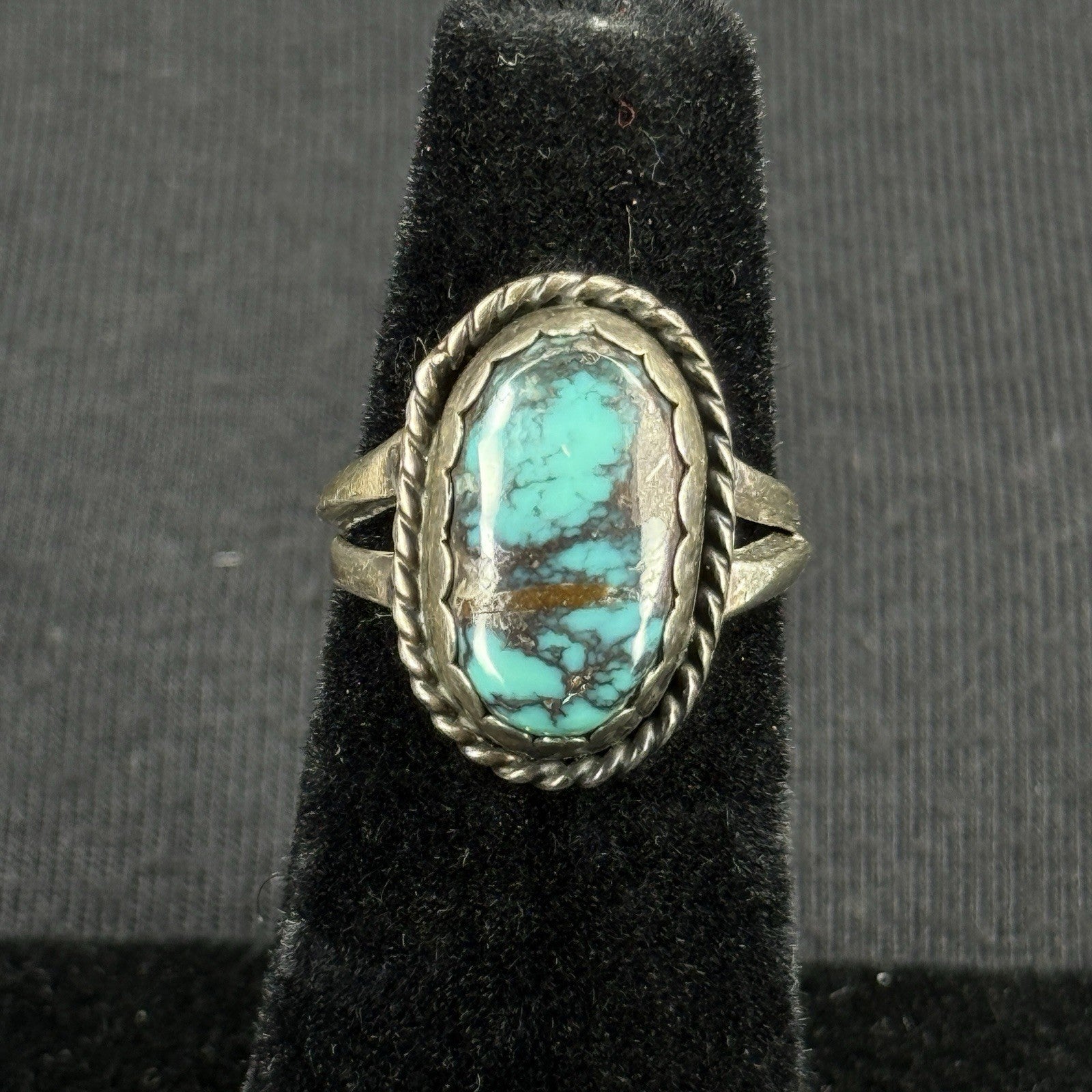 Native Minnie Thomas Turquoise Sterling Silver Ring Size 3 925