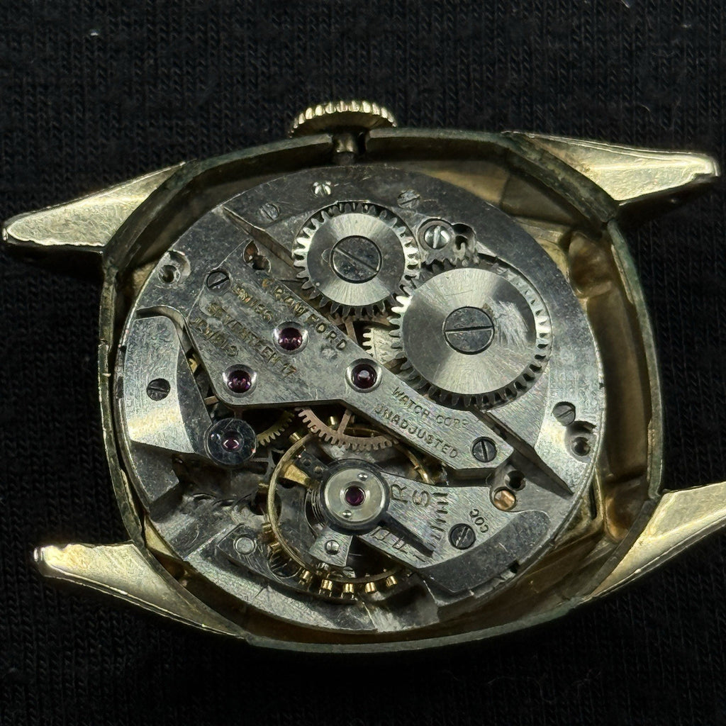 Vintage GF Crawford 10k Rolled Gold Running Watch For Parts Repair