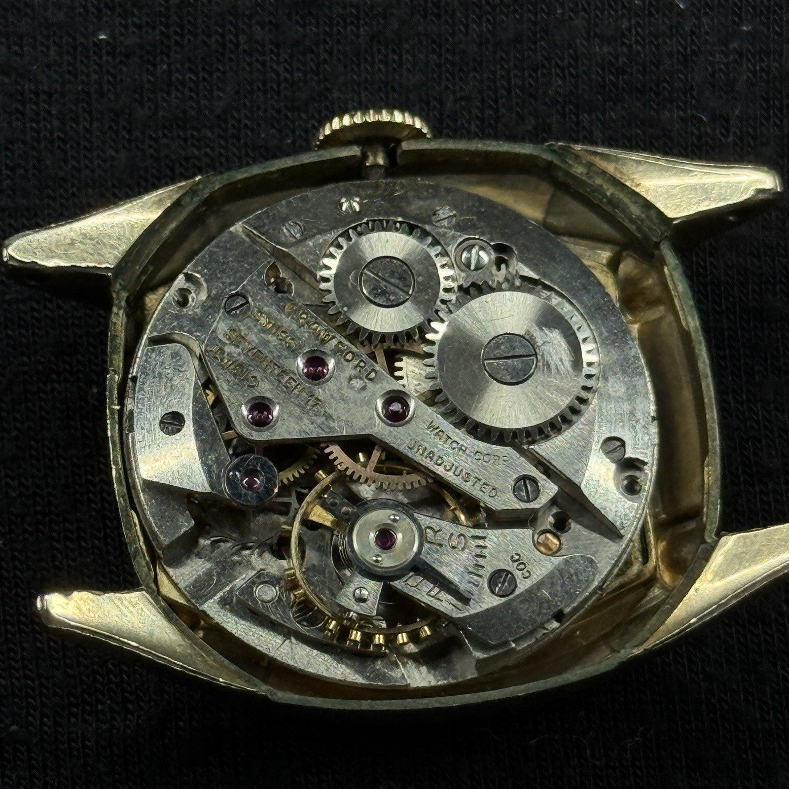 Vintage GF Crawford 10k Rolled Gold Running Watch For Parts Repair