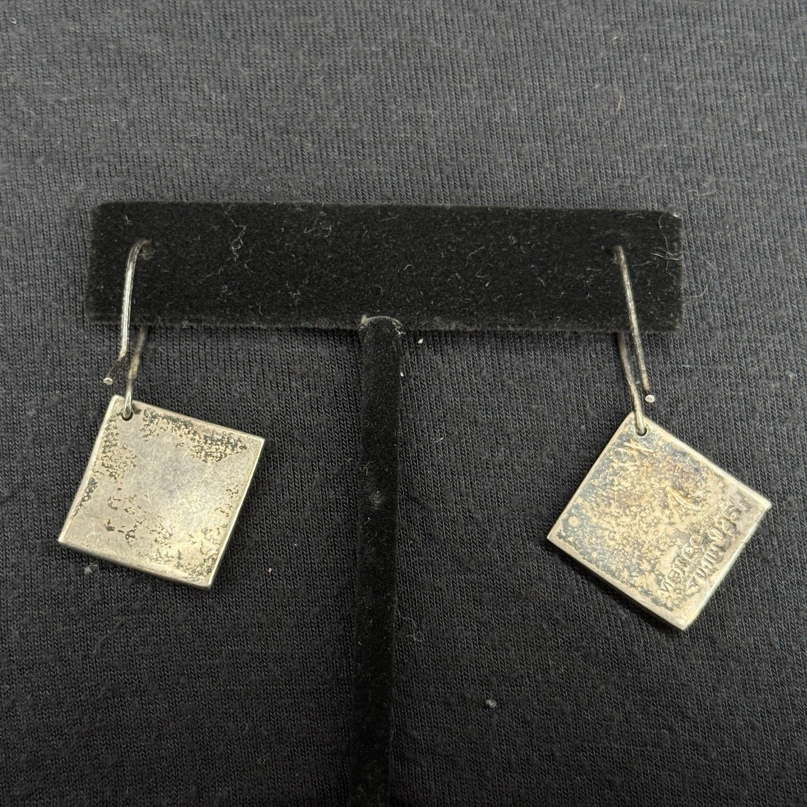 Mexico Estate Sterling Silver Earrings Dog Cat TV-114 925