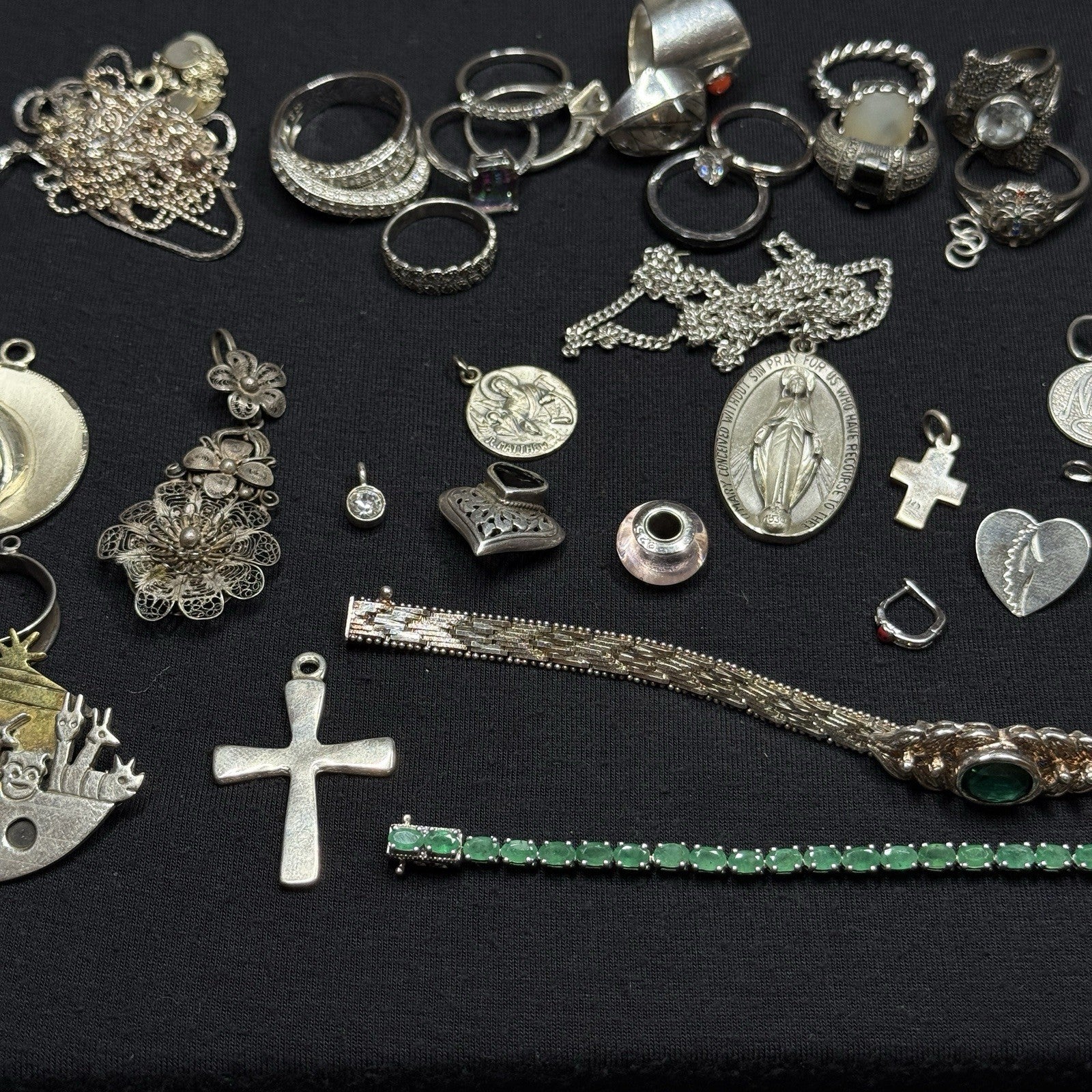 Lot Of 249 Grams Estate Sterling Silver Jewelry Use Or Scrap 925