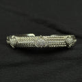Estate Judith Ripka Sterling Silver Cuff Bracelet 3 Heart Design CZ