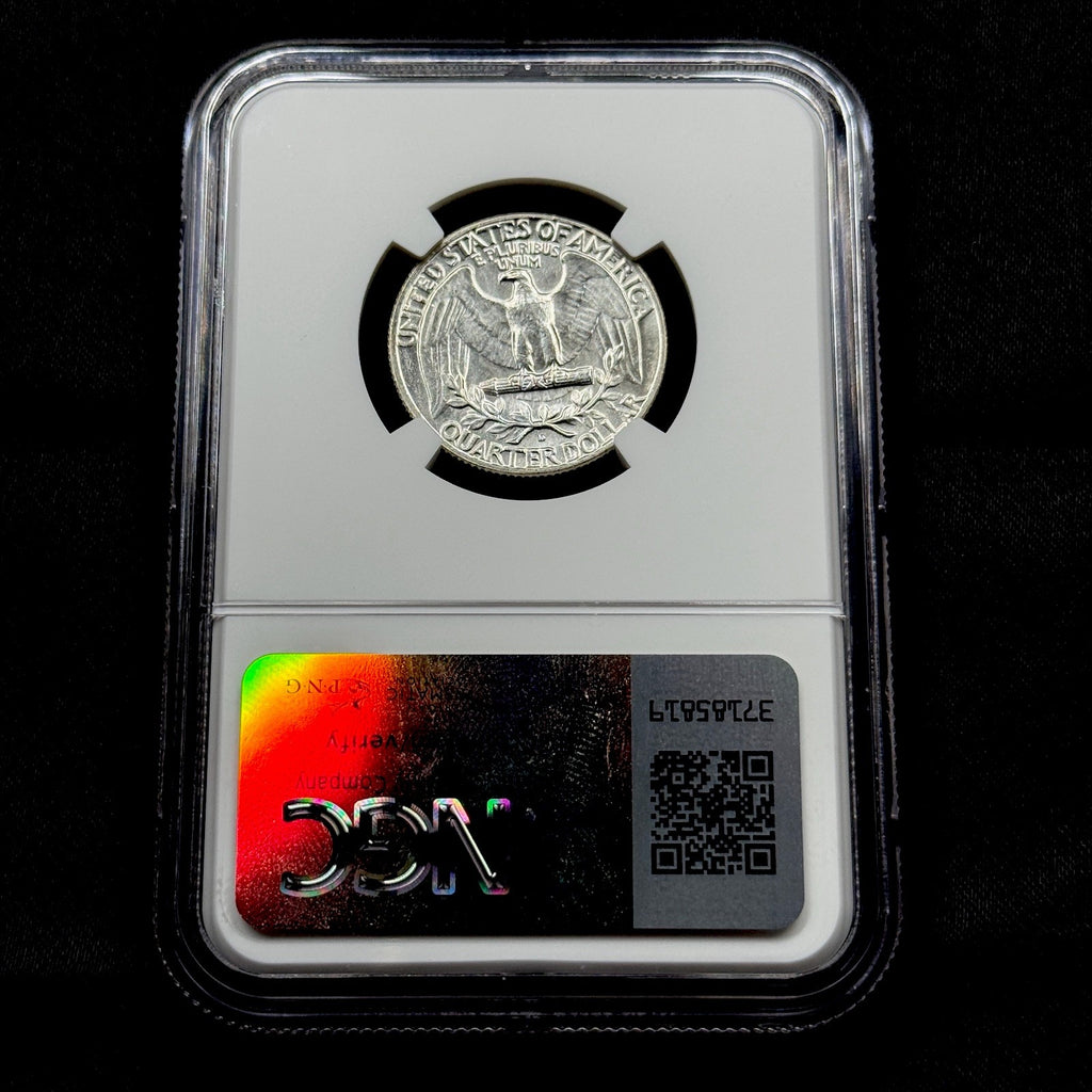1964-D Washington Quarter NGC MS64 Prooflike Obverse Cameo Gem BU