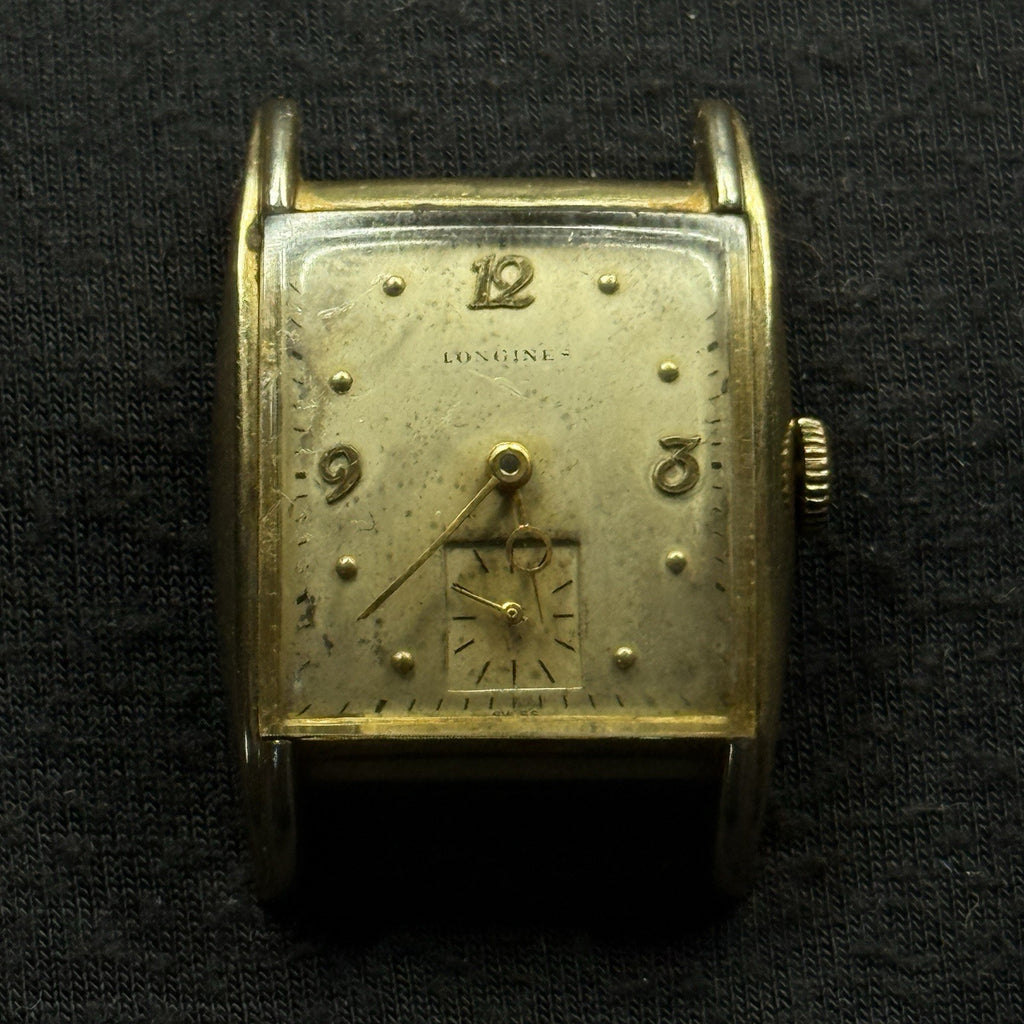 Vintage GF Longines 10k Gold Filled Tank Running Watch For Parts Repair 10L