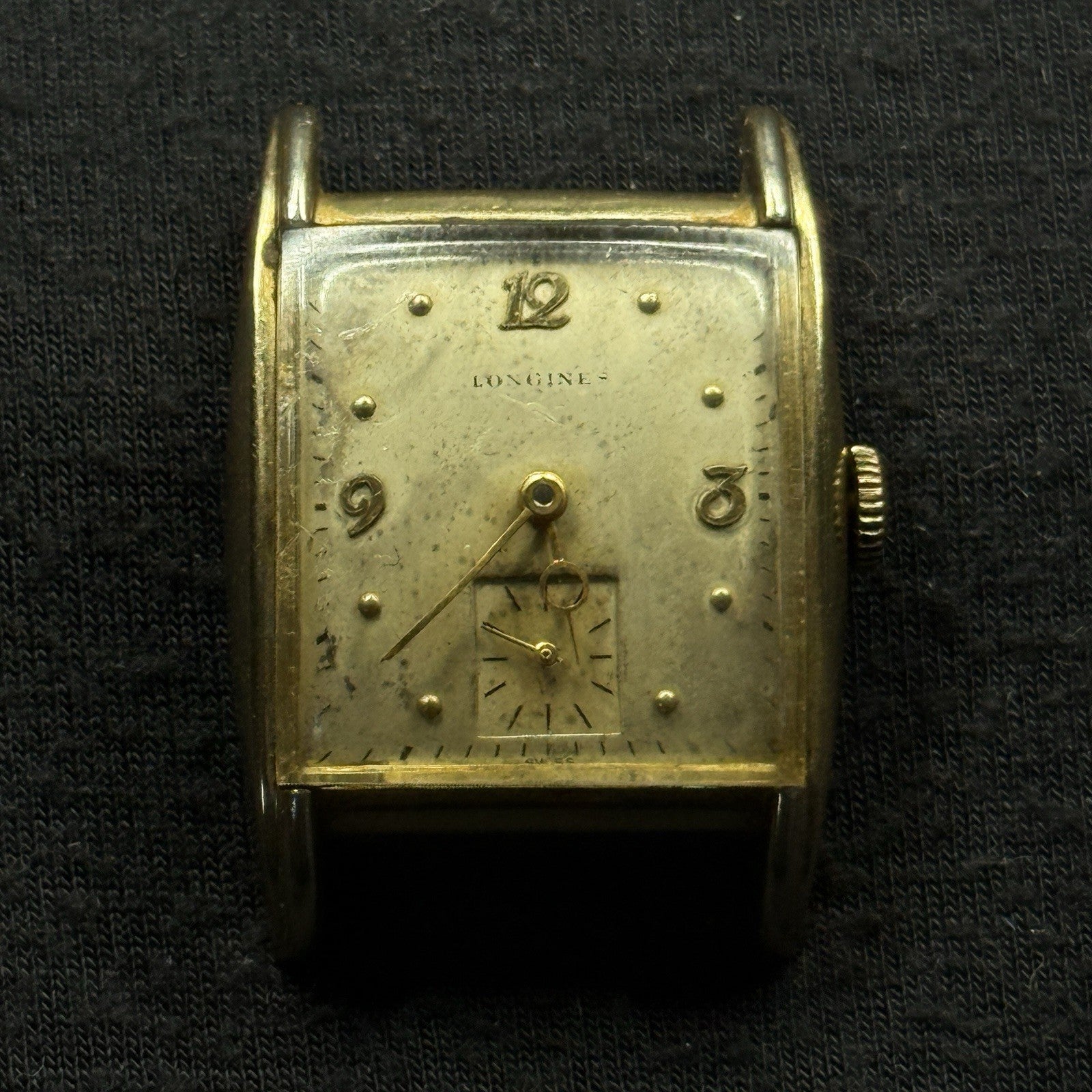 Vintage GF Longines 10k Gold Filled Tank Running Watch For Parts Repair 10L