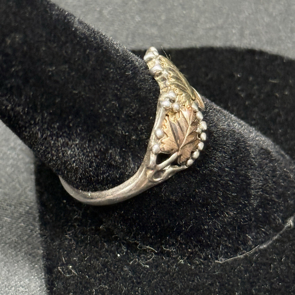 Sterling Silver & 12K Gold Leafs Black Hills Ring Size 8 C.CO