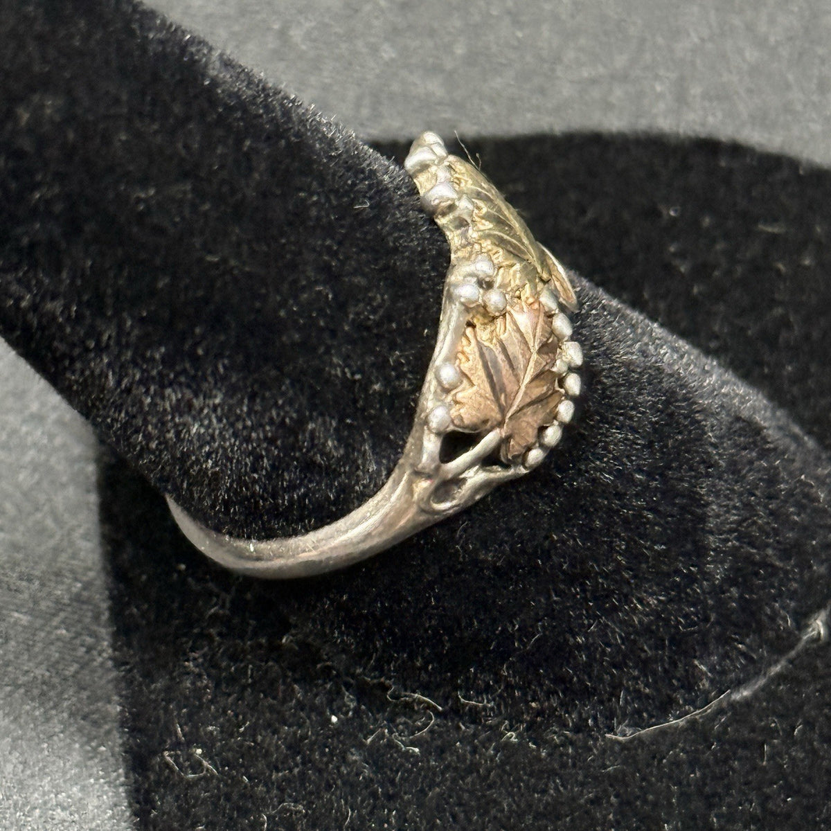 Sterling Silver & 12K Gold Leafs Black Hills Ring Size 8 C.CO