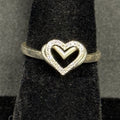 Estate Sterling Silver Ring Vera Wang Love  Heart CZ SZ 5 925