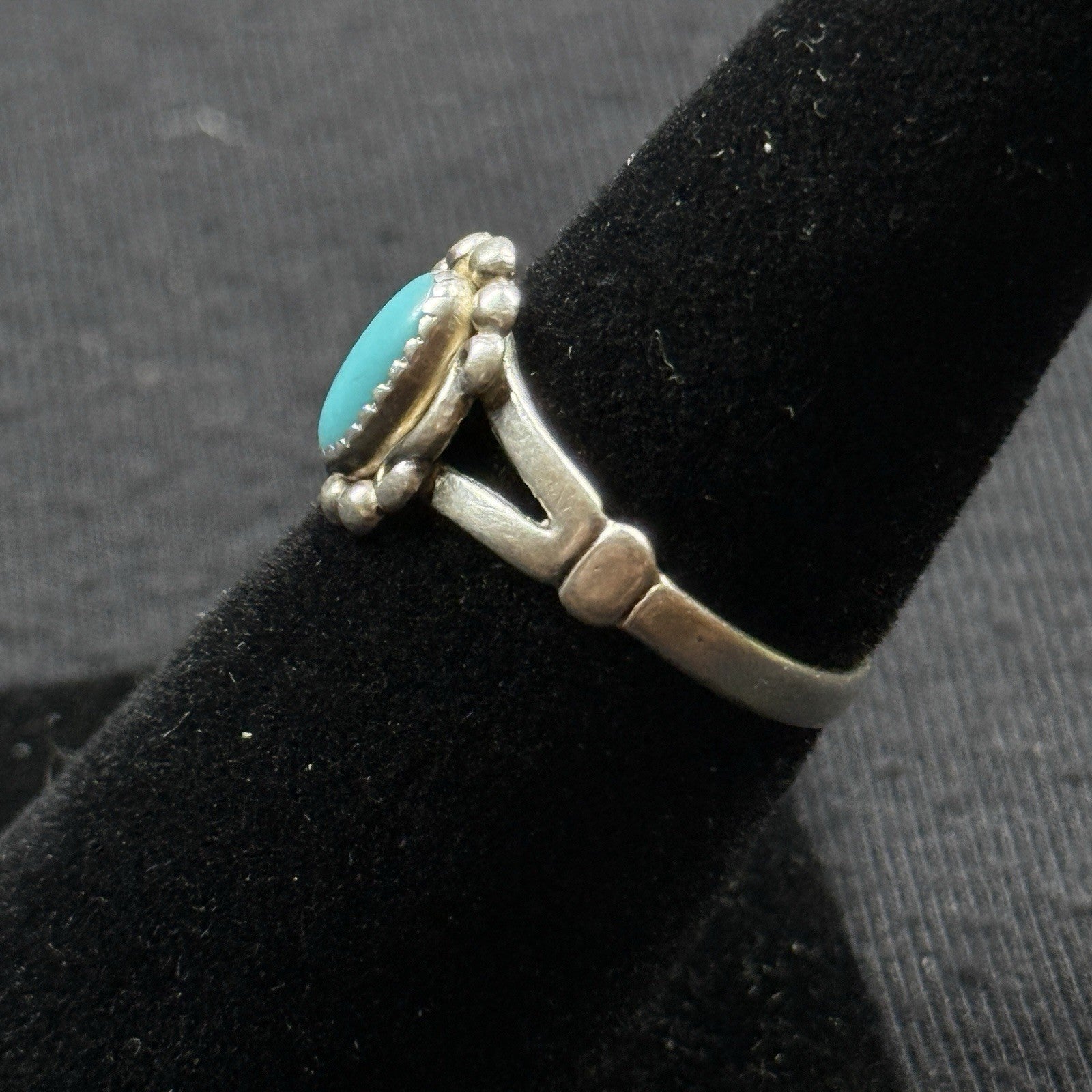 Native Turquoise Sterling Silver Ring Size 6 925 Bell Trading Post Elongated