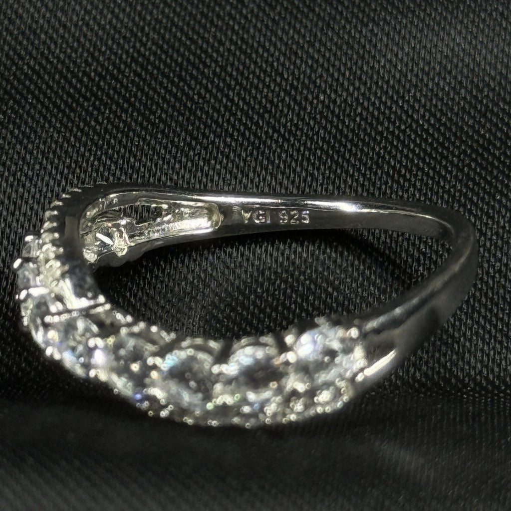 Estate Sterling Silver Ring 925 Size 7.75 CZ Infinity Weave YGI