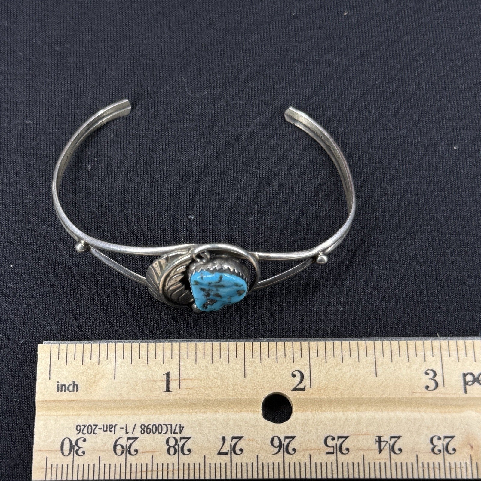 Native Sterling Silver Cuff Bracelet Navajo Turquoise 925