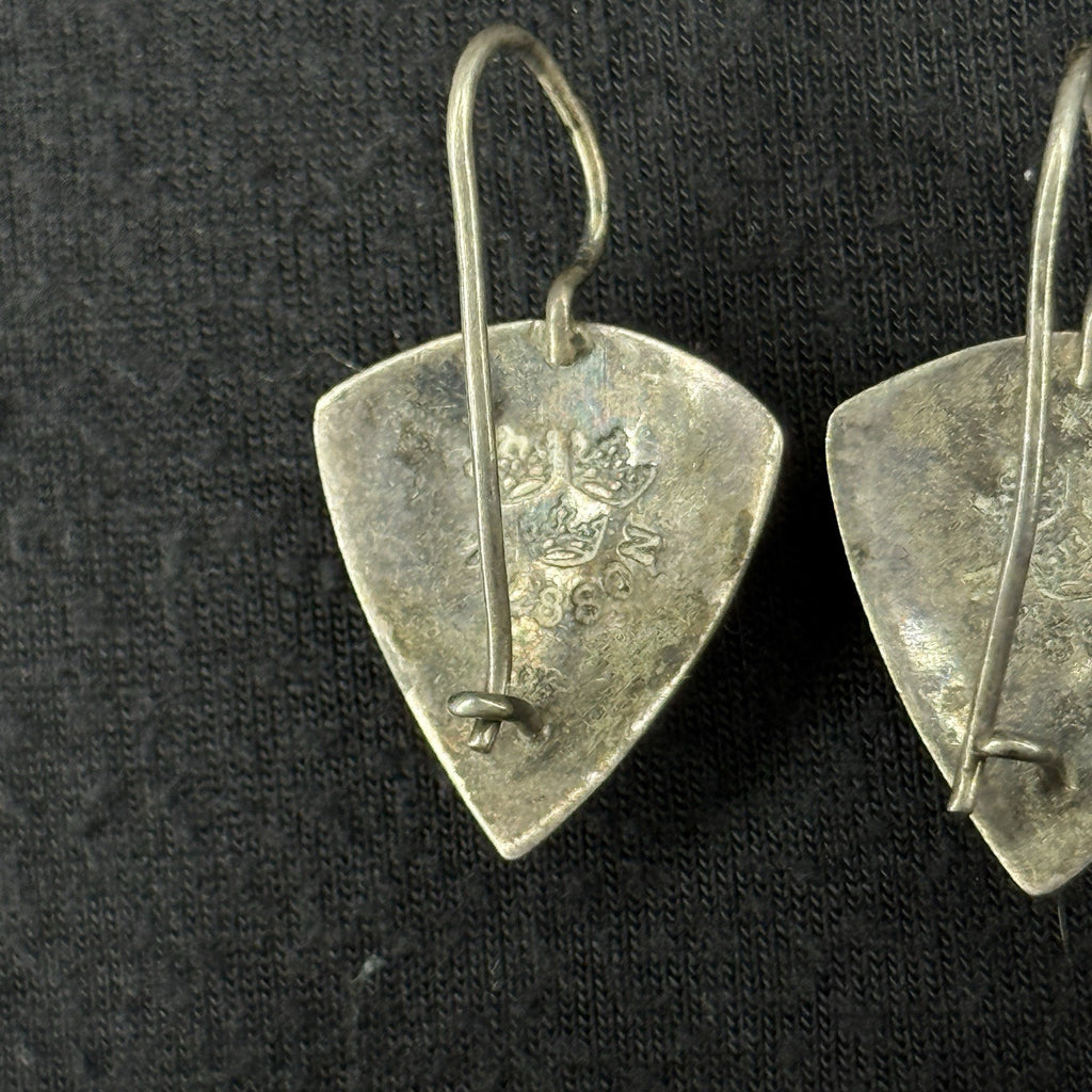 Robert Nilsson Estate Sterling Silver Earrings Black Oynx Pearl Drop 925
