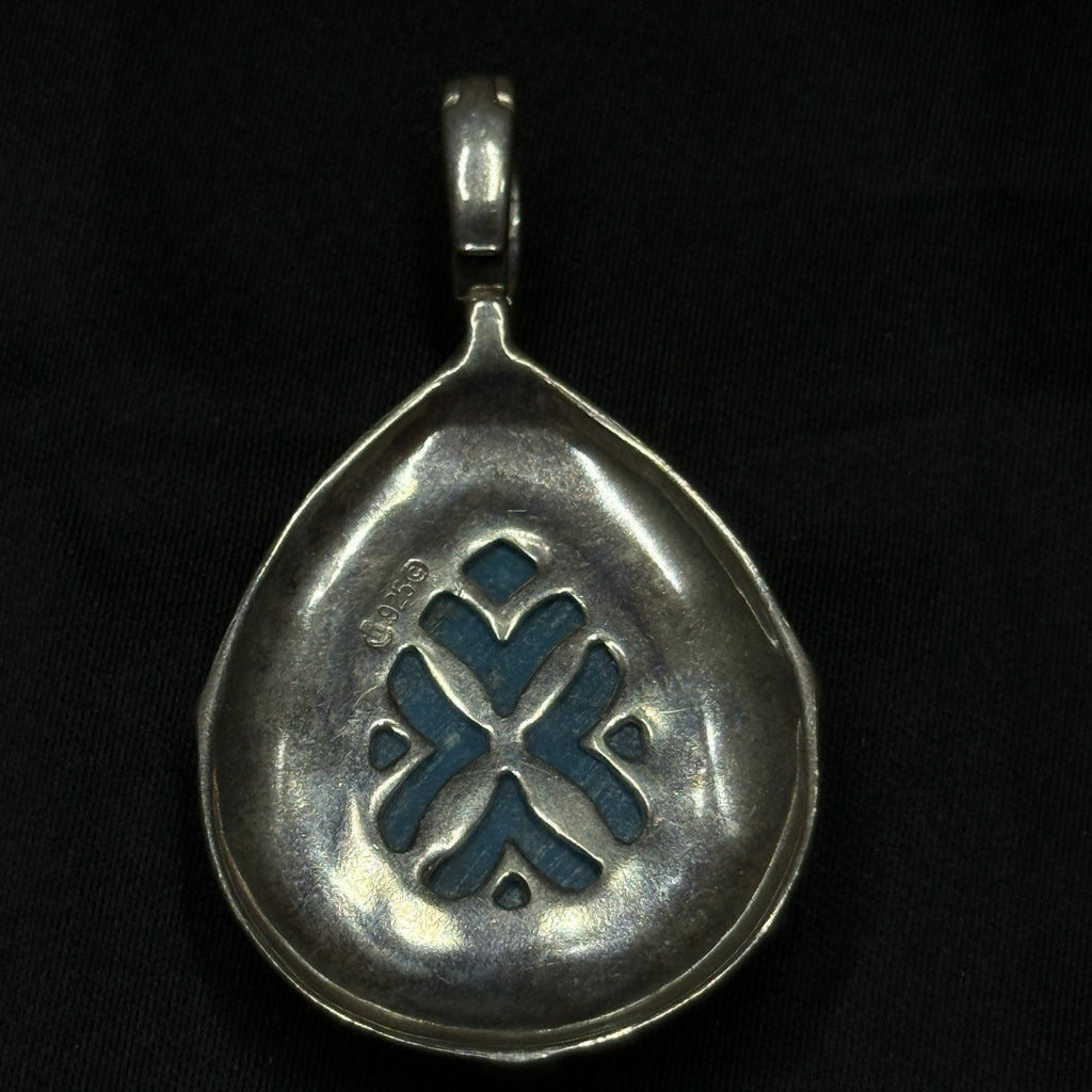 Carolyn Pollack Relios Sterling Silver Turquoise Teardrop Enhancer Pendant 925