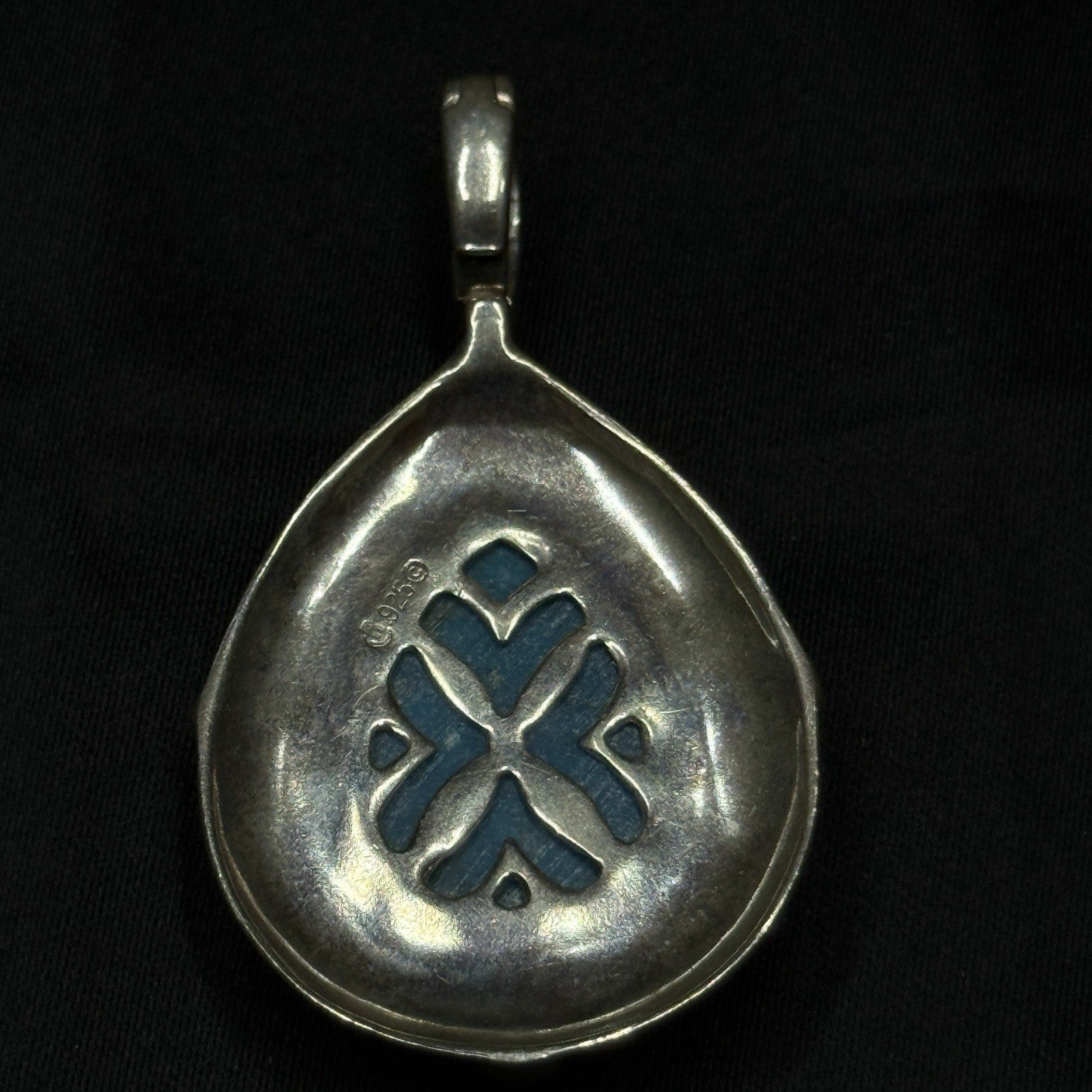 Carolyn Pollack Relios Sterling Silver Turquoise Teardrop Enhancer Pendant 925