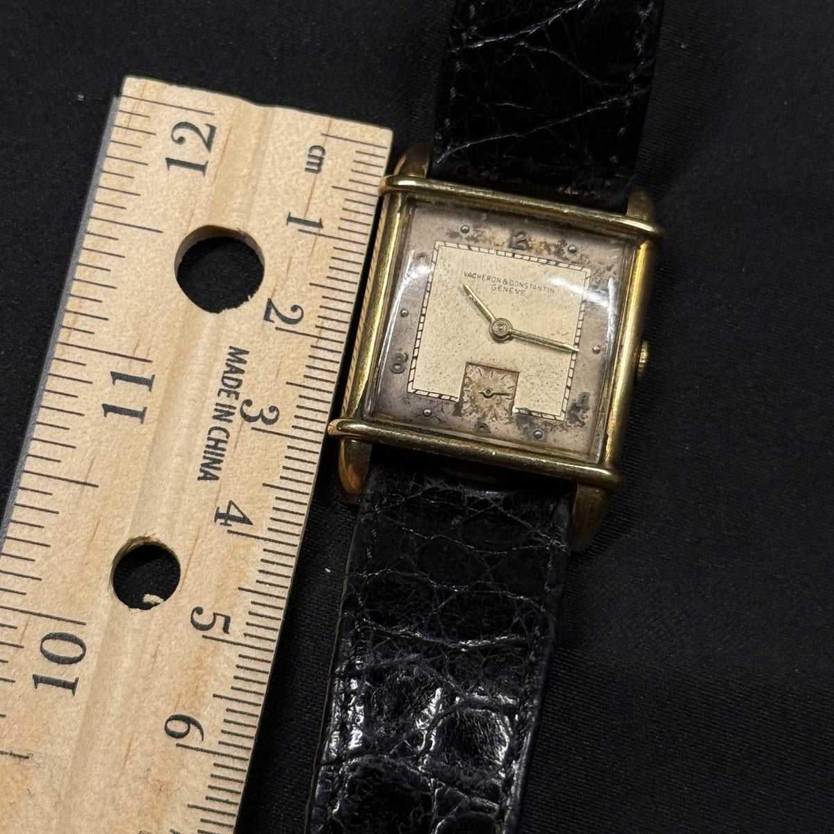 1950's Vacheron Constantin Tank 18K Gold cal. 458 Original Dial Hallmarked Case