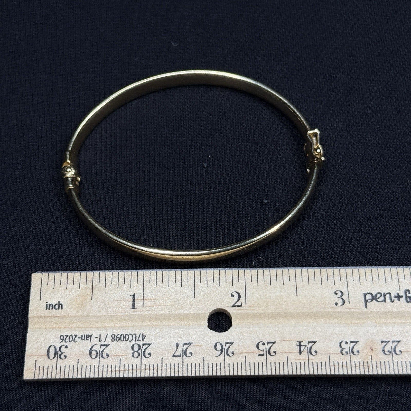 Estate Sterling Silver Hinged Bengal Bracelet 925 JCM Gold