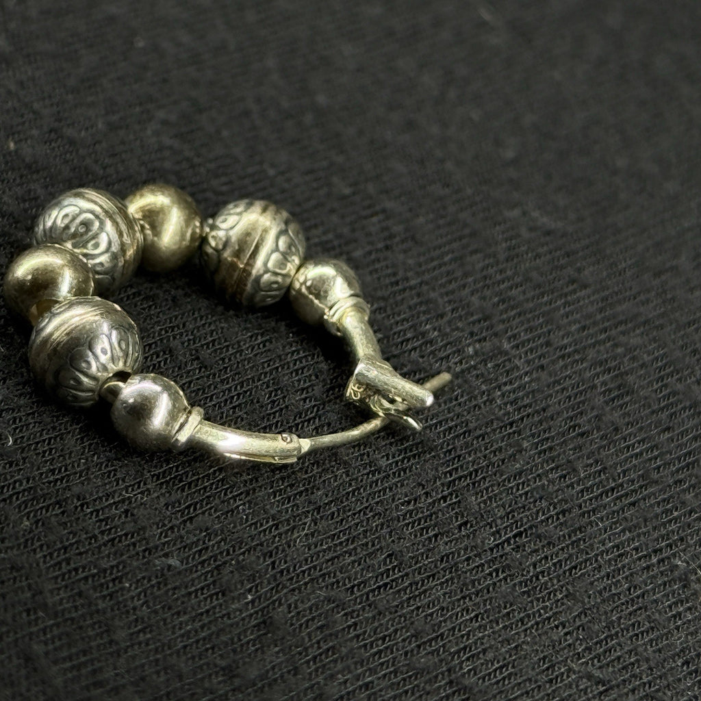 South Western Bead Estate Sterling Silver Earrings Hoop 925