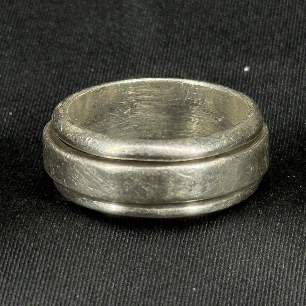 Estate Sterling Silver Ring Mexico Spinner Worry Ring Heavy Band Size 6.75 925