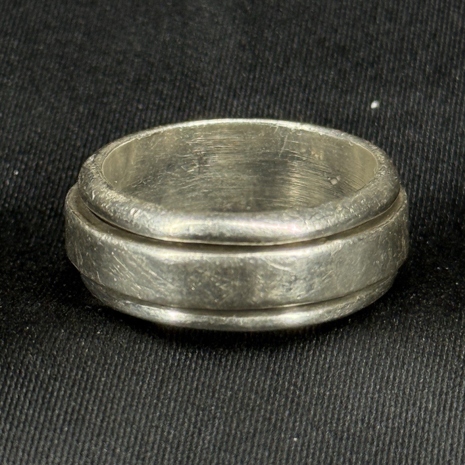 Estate Sterling Silver Ring Mexico Spinner Worry Ring Heavy Band Size 6.75 925
