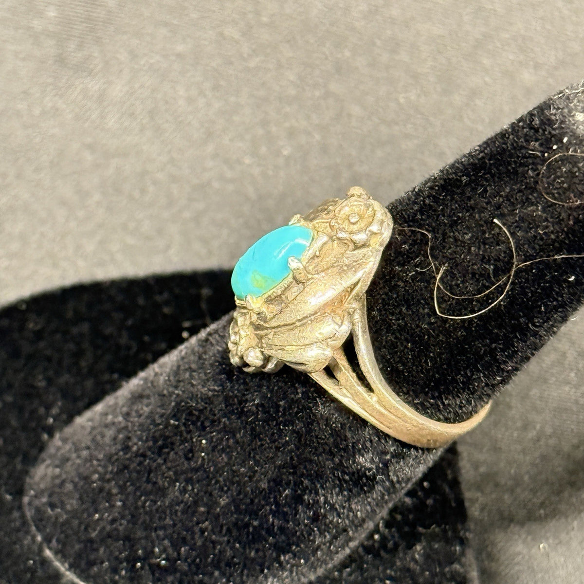 Native American Style Sterling Silver Ring Turquoise Size 5 Unsigned