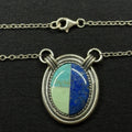 Carolyn Pollack Sterling Silver Turquoise Inlay Pendant Necklace 925 19.5