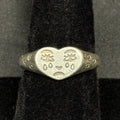 Estate Sterling Silver Ring Sad Face Adjustable Size 7 925