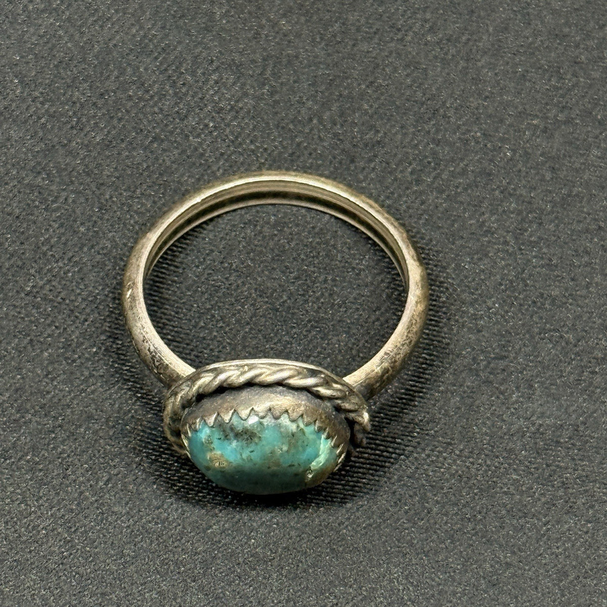 Native American Style Sterling Silver Ring Turquoise Size 7.25 Unsigned