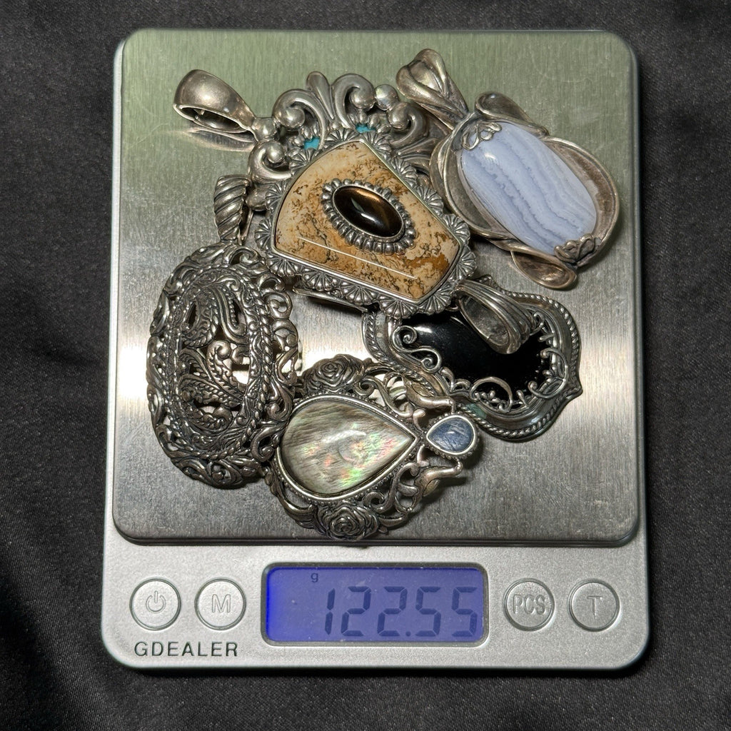 Carolyn Pollack Sterling Silver .925 Mixed Lot Of Large Pendants Lot of 6. 122g