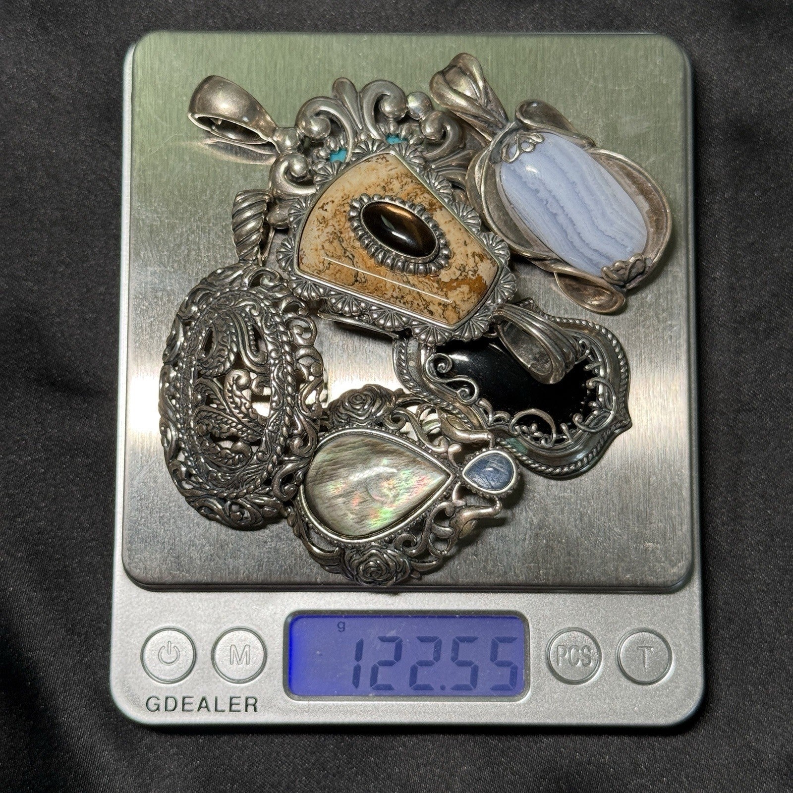 Carolyn Pollack Sterling Silver .925 Mixed Lot Of Large Pendants Lot of 6. 122g