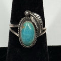 Native American Style Sterling Silver Ring Turquoise 925 Size 4.75 Unsigned