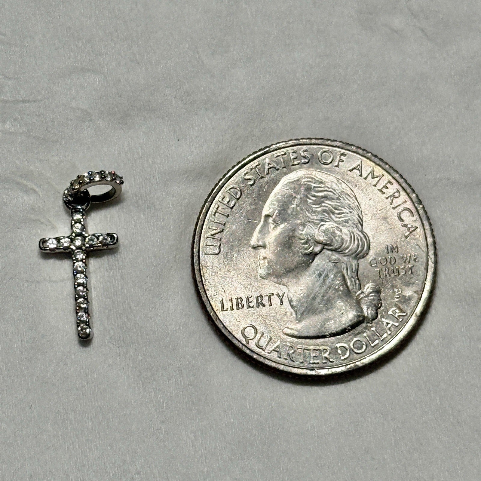 Sterling Silver Small Cross Pendant Signed IBB CN 925
