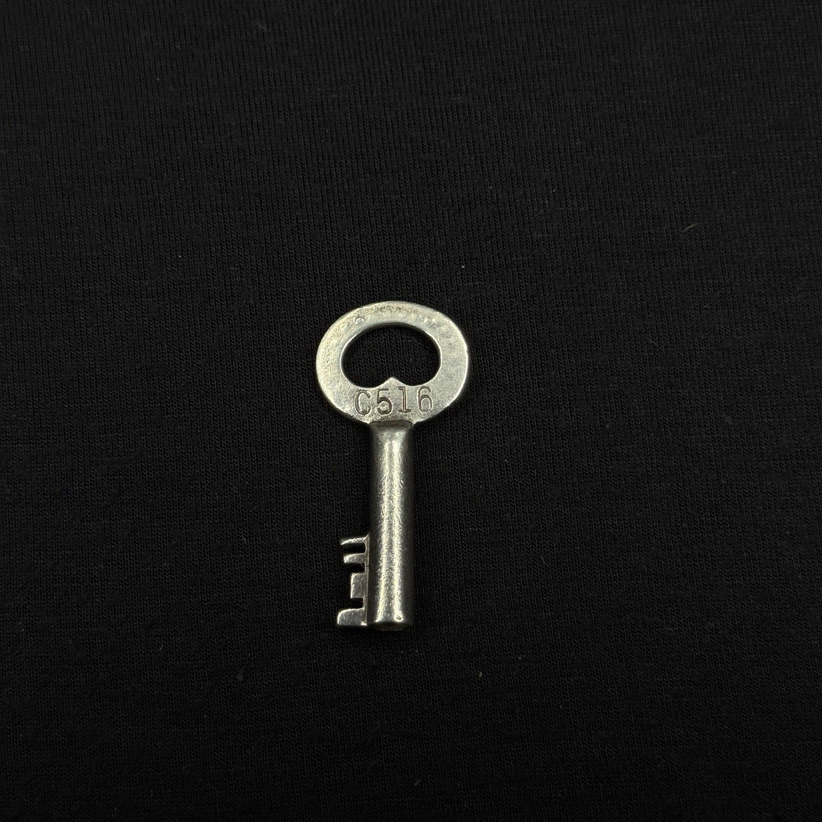 Darren Simonian Sterling Silver Key Cubic Zirconia Vintage Pendant Charm 925