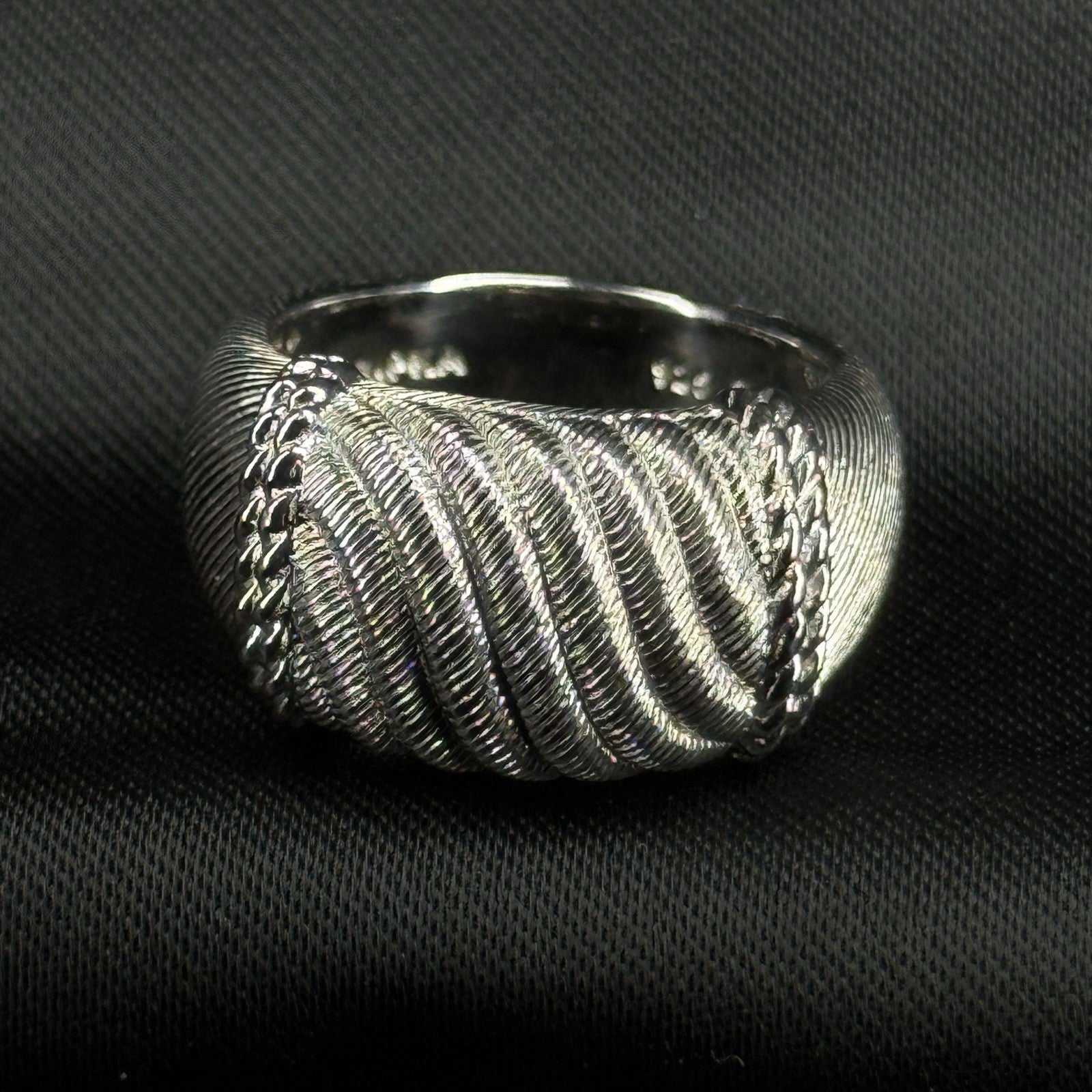 Estate Sterling Silver Ring Textured Rope Judith Ripka Size 7 925
