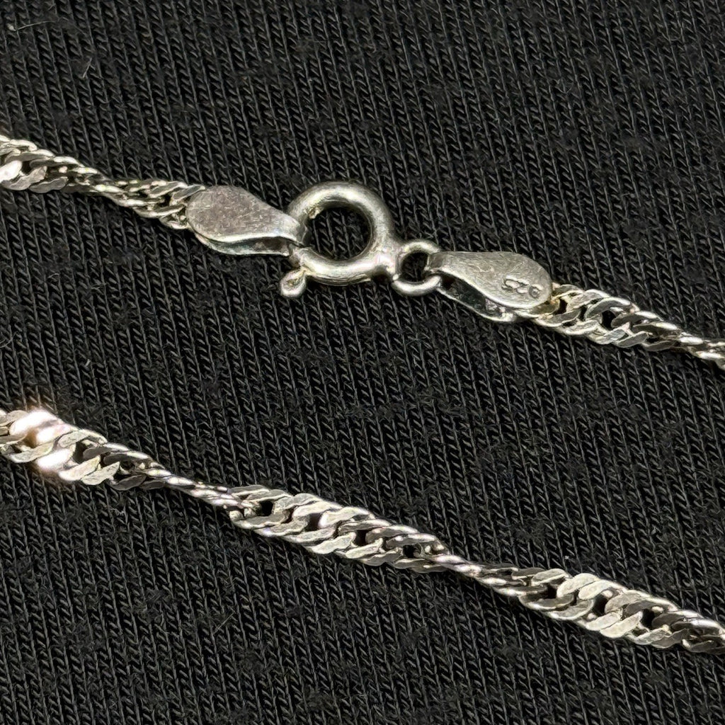 Estate Sterling Silver Twisted Spiral Necklace Chain 925 4.7 Grams 23IN